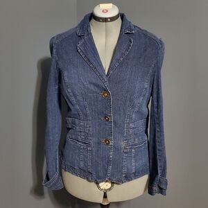 St Johns Bay Denim Jean Jacket Womens Size PL Fitted